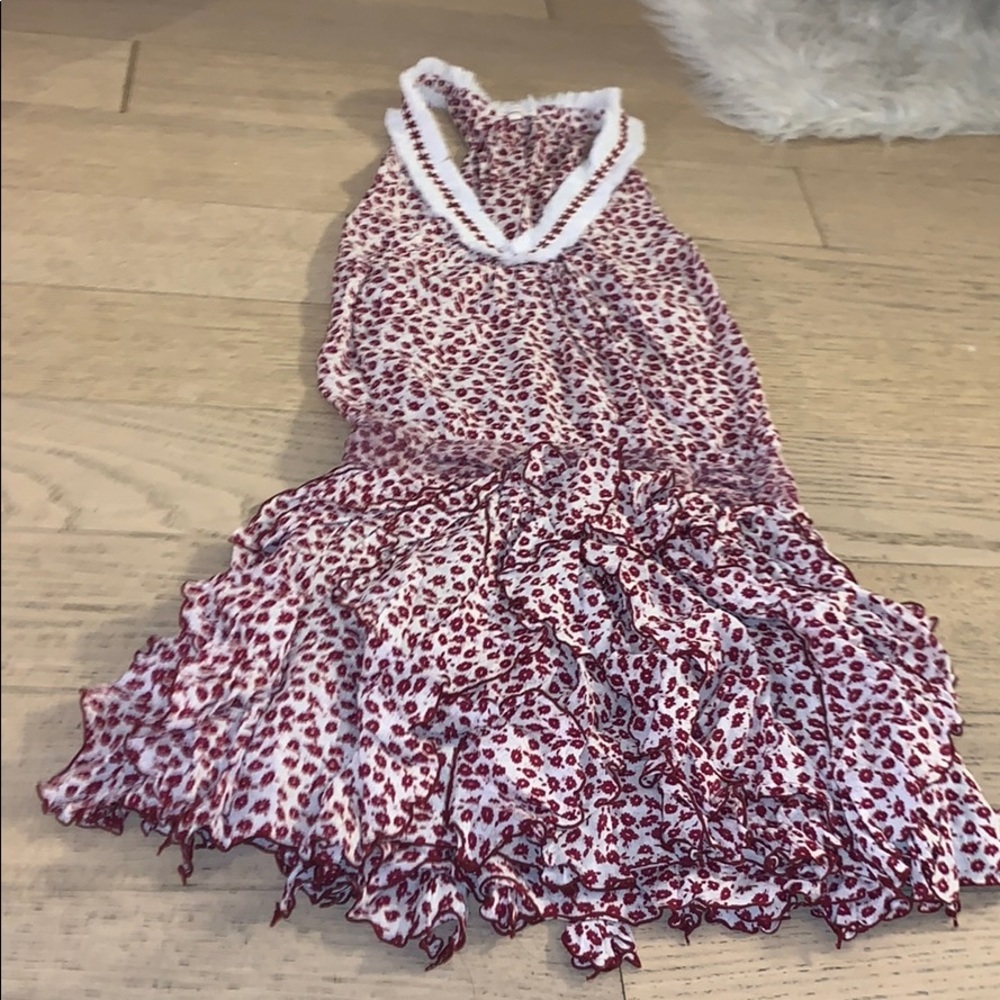 Poupette St Barth Red and White Mini Dress - Floral Print